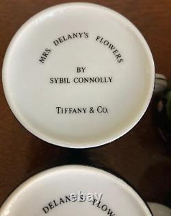 Tiffany & Co. Mrs. Delany's Flowers Flat Demitasse Cups & Saucers Set of 4