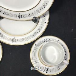 Tiffany & Co. Porcelain Demitasse Cup + Saucer + Dessert Plate, Moon River Music