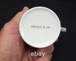 Tiffany & Co Porcelain Gold Lattice Demitasse Cups & Saucers In Orig Box 6 Sets