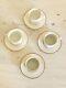 Tiffany & Co. Set Of 4 Espresso Demitasse Cups & Saucers Porcelain Gold Rim Band