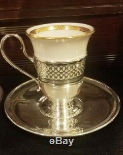 Tiffany & Co. Sterling Silver Demitasse Cups & Saucers