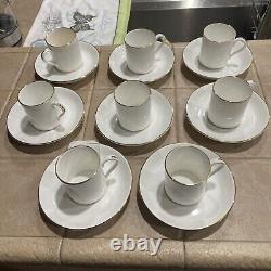 Tiffany & Co. TIC10 Bone China Demitasse Espresso Cups and Saucers Set of 8