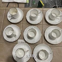 Tiffany & Co. TIC10 Bone China Demitasse Espresso Cups and Saucers Set of 8