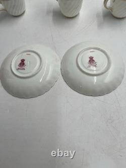 Tiffany & Co Wedgwood Bone China Demitasse Cups 4 & Saucers 2 Gold