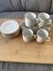 Tiffany & Co, White With Gold Trim Demitasse Cups With Saucers Set Of 7