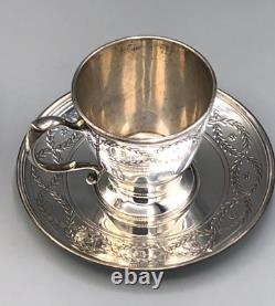 Tiffany & Company Sterling Silver set of 6 Demitasse Cups and Saucers with Liner