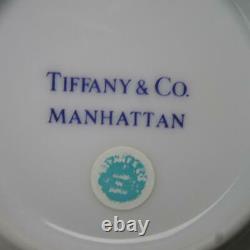 Tiffany Fine China Manhattan Blue 3 Demitasse Espresso Cups and Saucers