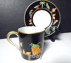 Tiffany Private Stock, Le Tallec, BLACK SHOULDER Demitasse Cup & Saucer(s)