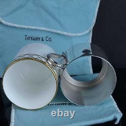 Tiffany Sterling Silver Espresso Cup and Saucer with Wedgwood Porcelain Insert