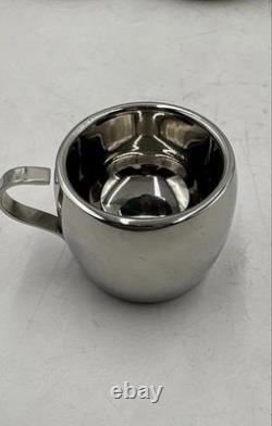 Tramontina 40pc Stainless Steel Inox Brazil Espresso Coffee Set Cups Saucers Pot