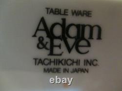 Tuchikichi Adam & Eve Cobalt Blue & Gold Trim 8 Demitasse Cups & Saucers