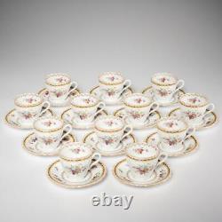 Twelve (12) Vintage Spode Copeland English Rockingham Demitasse Cups & Saucers