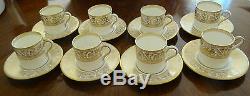 Twelve (12) Wedgwood Gold Florentine Porcelain Demitasse Cups & Saucers