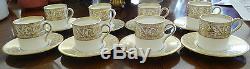 Twelve (12) Wedgwood Gold Florentine Porcelain Demitasse Cups & Saucers