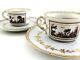 Two Richard Ginori Fiesole Demitasse Cups & Saucers Black And White With Gold