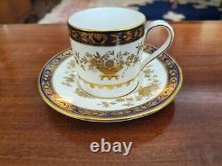 UNUSED MINTON DYNASTY Cobalt Blue (H3375) Demitasse Cup/Saucer Qty Left 4