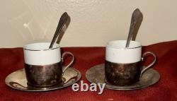 United States Lines Vintage 1940's Demitasse (half-cup) Espresso Set