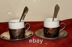 United States Lines Vintage 1940's Demitasse (half-cup) Espresso Set