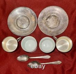 United States Lines Vintage 1940's Demitasse (half-cup) Espresso Set