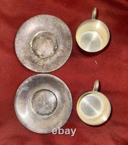 United States Lines Vintage 1940's Demitasse (half-cup) Espresso Set