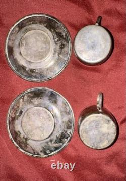 United States Lines Vintage 1940's Demitasse (half-cup) Espresso Set