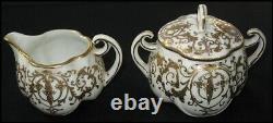 Unmarked Mintons 6 piece Demitasse Tea Set Eggshell Porcelain Gold Encrusted
