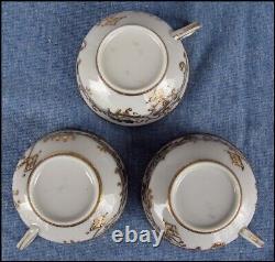 Unmarked Mintons 6 piece Demitasse Tea Set Eggshell Porcelain Gold Encrusted