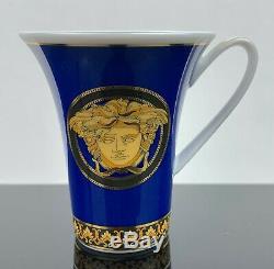 VERSACE ROSENTHAL Blue Medusa Demitasse/Espresso Cup and Saucer GORGEOUS COLORS