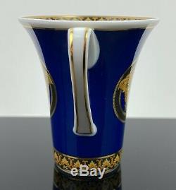 VERSACE ROSENTHAL Blue Medusa Demitasse/Espresso Cup and Saucer GORGEOUS COLORS