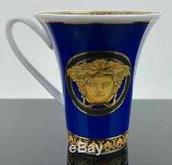 VERSACE ROSENTHAL Blue Medusa Demitasse/Espresso Cup and Saucer GORGEOUS COLORS