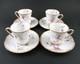 Violets 4 Cups & Saucers Demitasse, Cocoa Antique Haviland Schleiger 148b