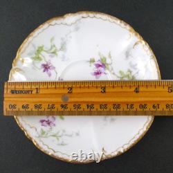 VIOLETS 4 CUPS & SAUCERS Demitasse, Cocoa antique HAVILAND Schleiger 148b