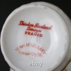 VIOLETS 4 CUPS & SAUCERS Demitasse, Cocoa antique HAVILAND Schleiger 148b