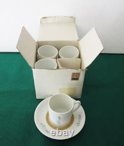VISTA ALEGRE Portugal MOKA ESPRESSO COFFEE Set of 4 DEMITASSE CUPS & SAUCERS
