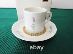 VISTA ALEGRE Portugal MOKA ESPRESSO COFFEE Set of 4 DEMITASSE CUPS & SAUCERS