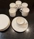 Vtg 12 Piece Wedgwood Bone China 6 Demitasse Cups & 6 Saucers White With Gold Rim