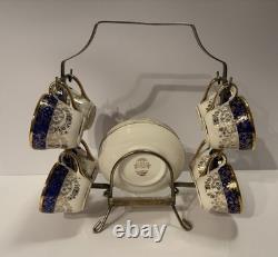 VTG 1930's ATLAS DEMITASSE CHINA USA SET (14) PCS + METAL RACK PLS. READ/L@@K