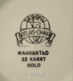 VTG 1930's ATLAS DEMITASSE CHINA USA SET (14) PCS + METAL RACK PLS. READ/L@@K