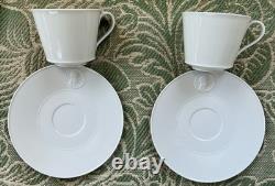 VTG 2 ARCADIA by KPM BERLIN PORCELAIN DEMI-TASSE/MOCHA CUPS & SAUCERS-ART DECO