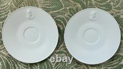 VTG 2 ARCADIA by KPM BERLIN PORCELAIN DEMI-TASSE/MOCHA CUPS & SAUCERS-ART DECO