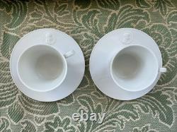 VTG 2 ARCADIA by KPM BERLIN PORCELAIN DEMI-TASSE/MOCHA CUPS & SAUCERS-ART DECO
