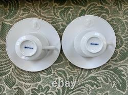 VTG 2 ARCADIA by KPM BERLIN PORCELAIN DEMI-TASSE/MOCHA CUPS & SAUCERS-ART DECO