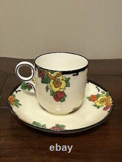 VTG 20s Royal Doulton Dancing Flamingos Demitasse & Saucer RARE Art Deco