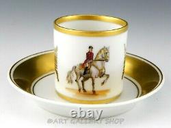 VTG Augarten Wien Vienna HANDPAINTED DEMITASSE CUP SAUCER LIPIZZANER HORSE RIDER