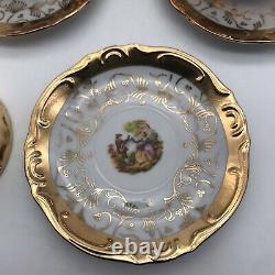 VTG Bavaria China Porcelain Demitasse Set of 25 Pieces Victorian Couple withGold