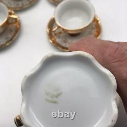 VTG Bavaria China Porcelain Demitasse Set of 25 Pieces Victorian Couple withGold