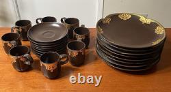 VTG Brown Espresso Set Bodil Rosenthal Germany Plates, Saucers & Demitasse
