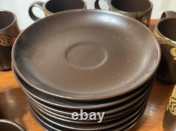 VTG Brown Espresso Set Bodil Rosenthal Germany Plates, Saucers & Demitasse