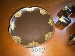 VTG Brown Espresso Set Bodil Rosenthal Germany Plates, Saucers & Demitasse