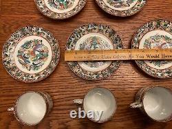 VTG Chinese Porcelain Thousand Butterflies Tea Cups & Saucers Demitasse-set of 5